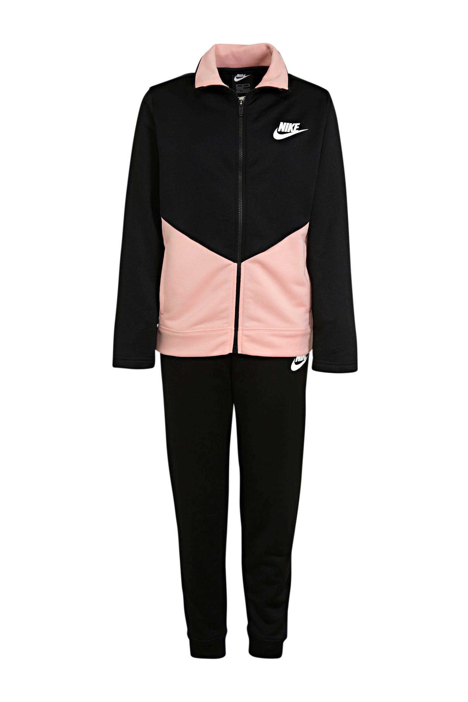 Nike trainingspak zwart/roze | wehkamp
