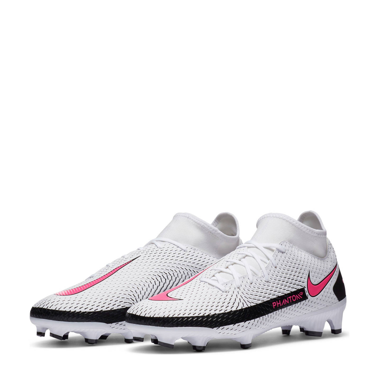 Nike Phantom GT Academy Dynamic Fit MG Sr. voetbalschoenen wit/zwart/roze |  wehkamp