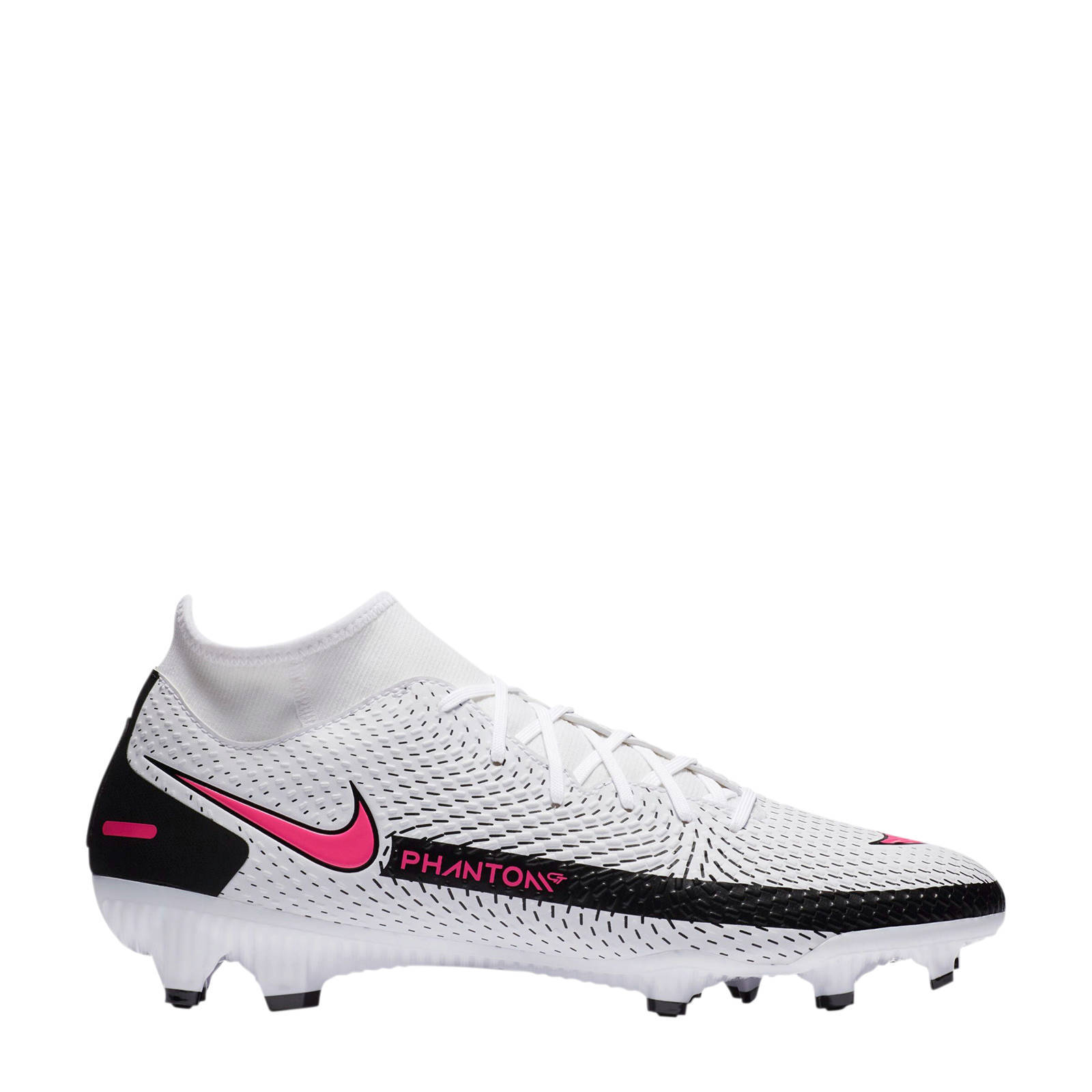 Nike Phantom GT Academy Dynamic Fit MG Sr. voetbalschoenen wit/zwart/roze |  wehkamp