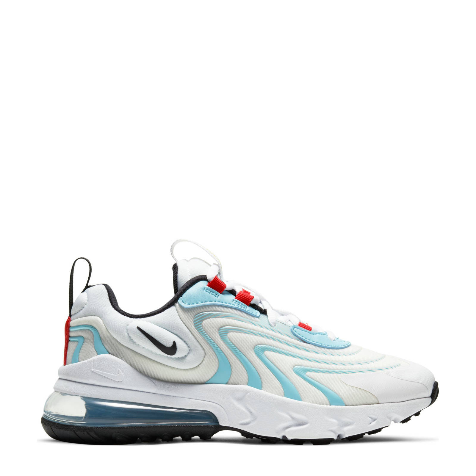 Nike Air Max 270 React ENG sneakers wit/zwart/lichtblauw | wehkamp