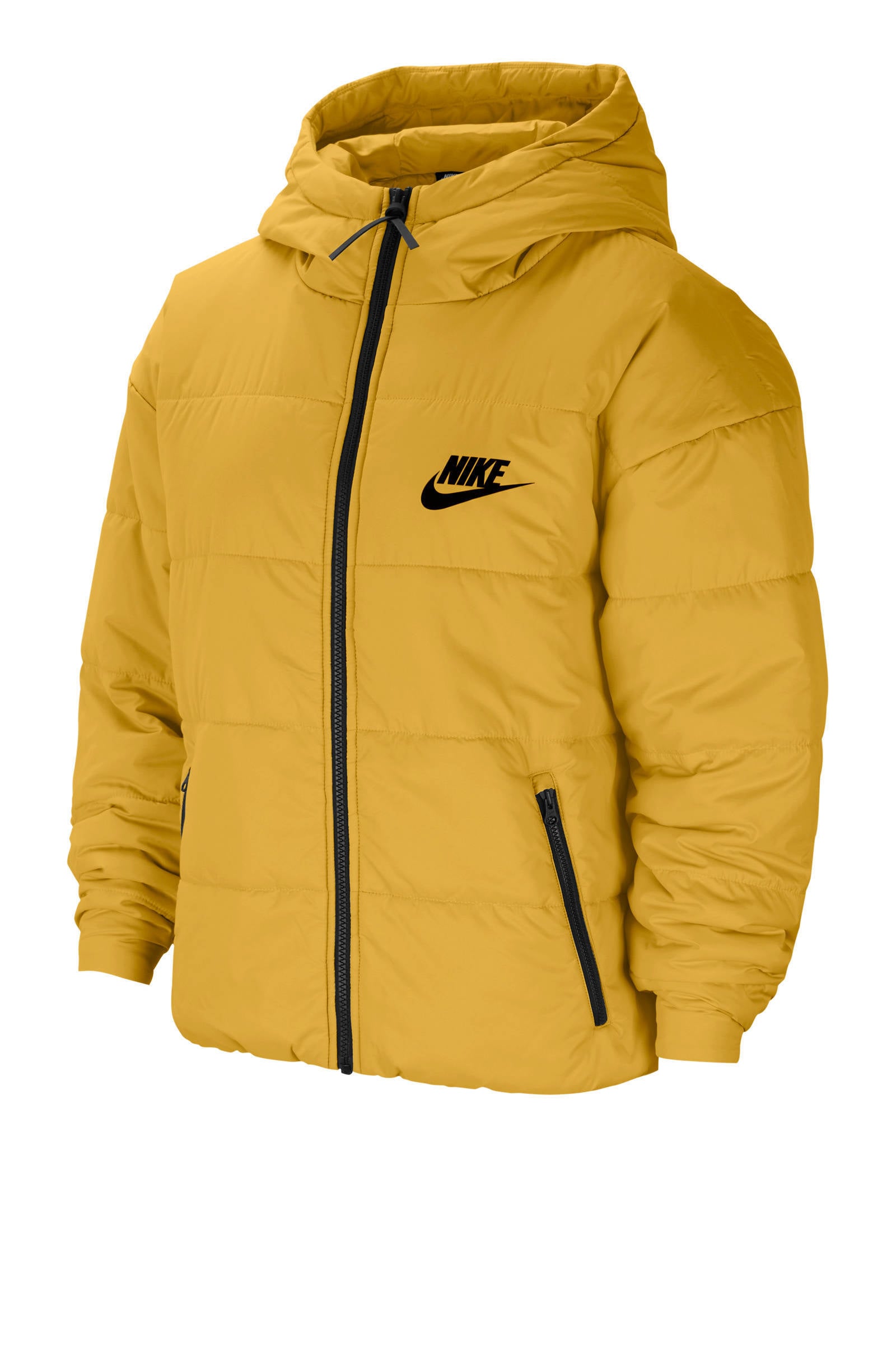 Nike gewatteerde jas geel/zwart/wit | wehkamp