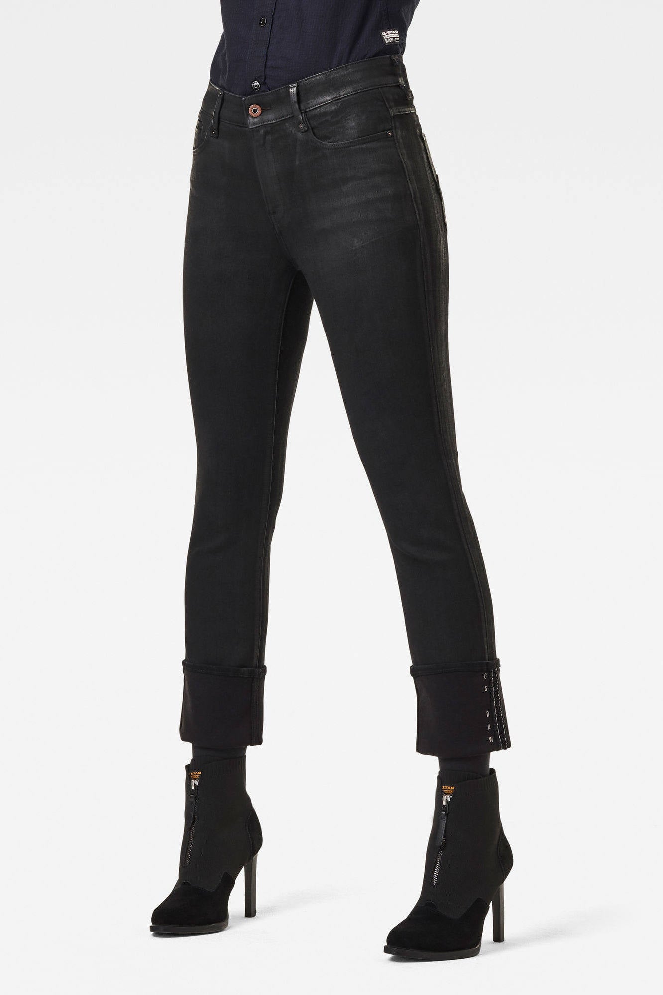 G-Star RAW Noxer high waist straight fit jeans zwart | wehkamp