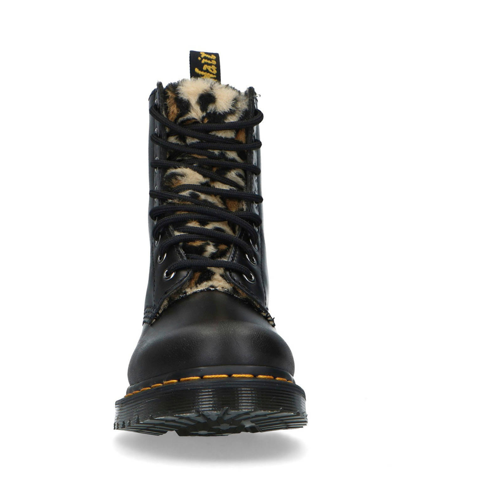 Dr. Martens 1460 Serena Black leren veterboots zwart/panterprint | wehkamp