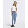 ONLY cropped high waist straight leg jeans ONLEMILY blue light denim