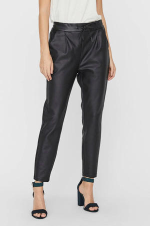 coated wide leg chino VMEVA zwart