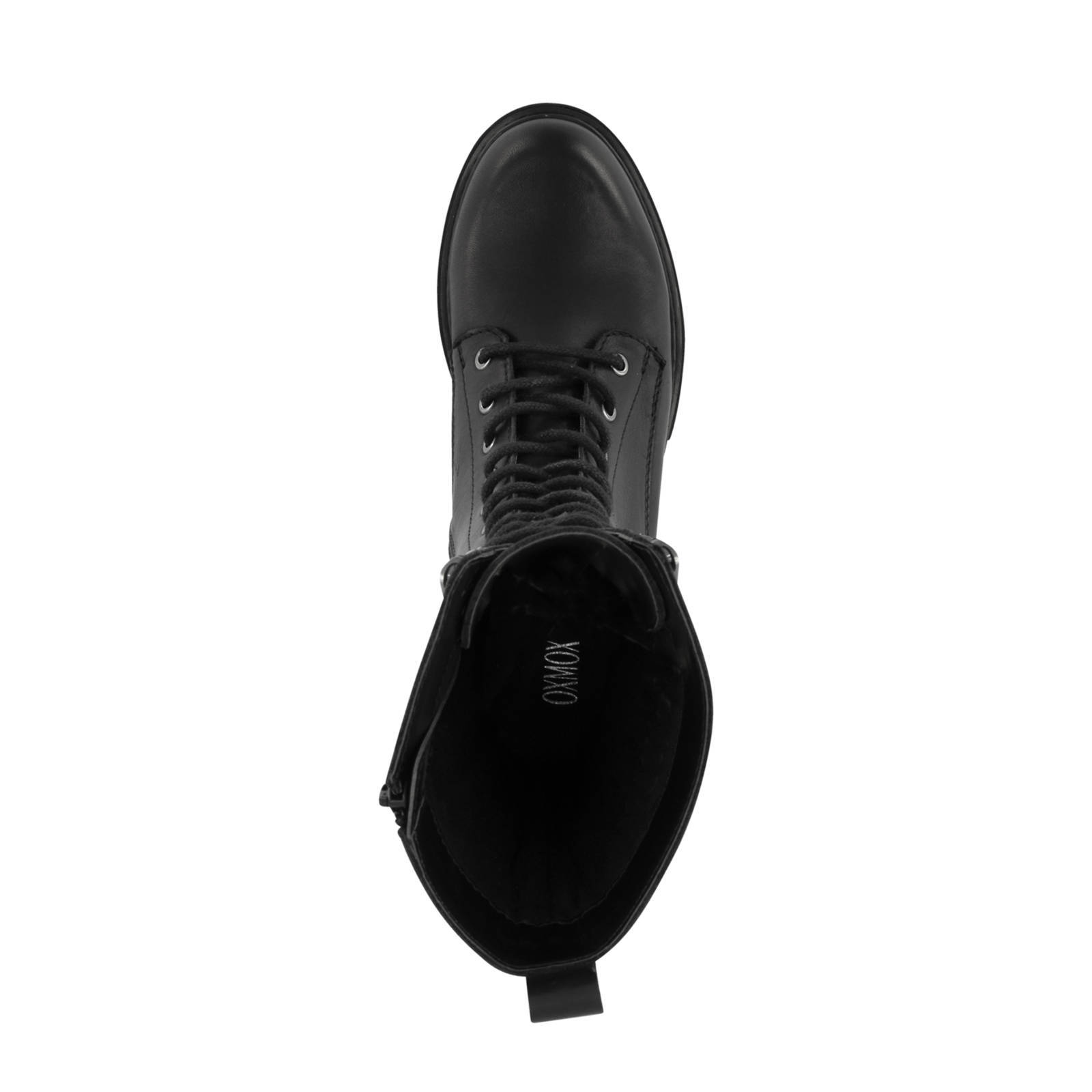 Oxmox leren veterboots zwart | wehkamp