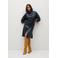 Mango Plus Size imitatieleren blousejurk met ceintuur marineblauw