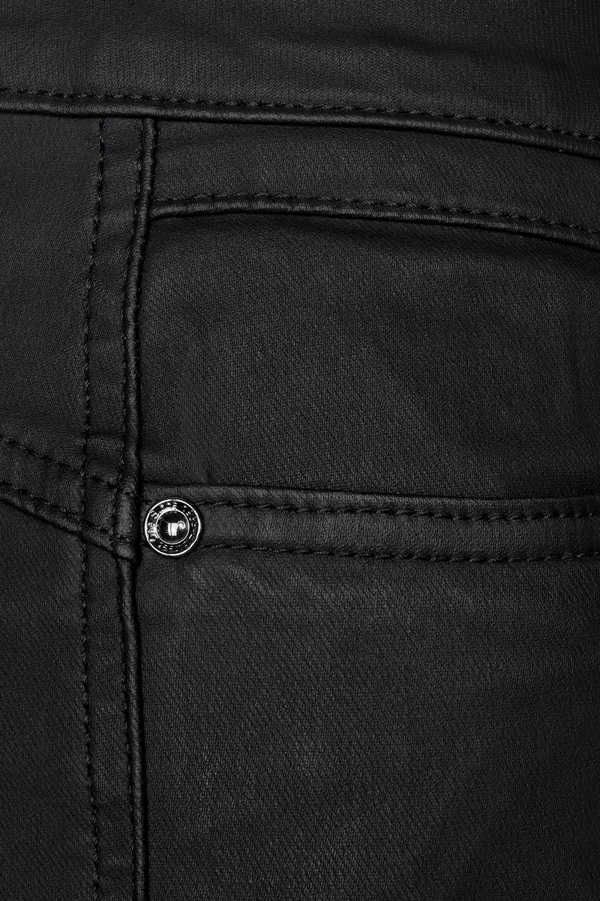 Street One coated skinny broek zwart | wehkamp