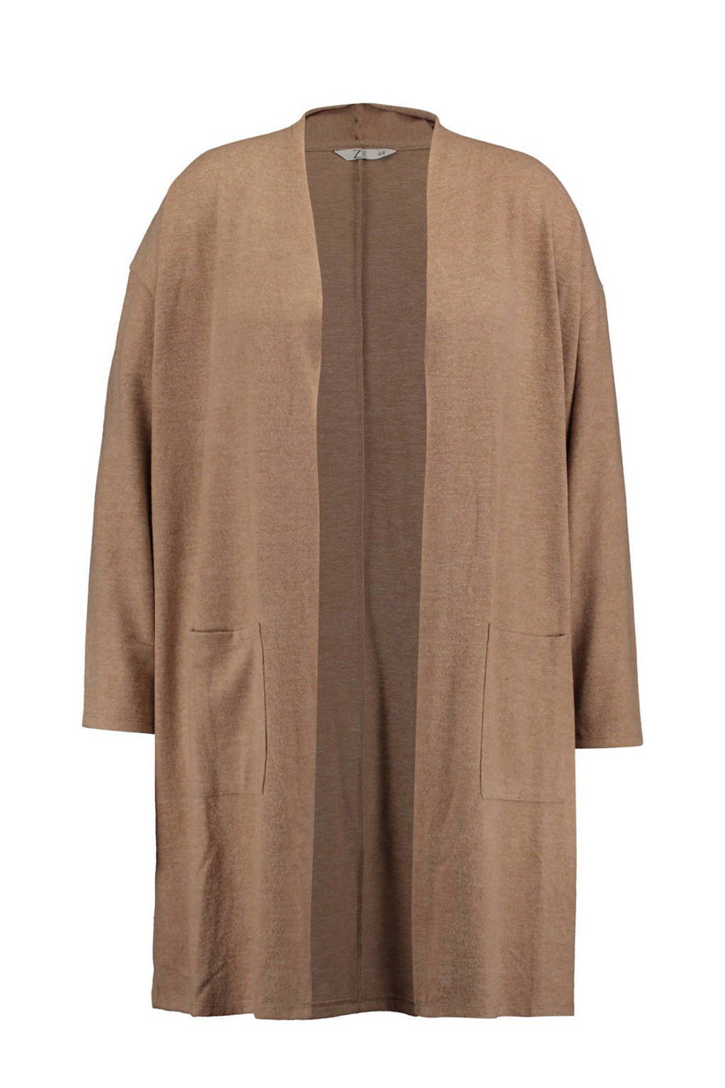 z-one gemêleerd fijngebreid vest Nora camel, Camel