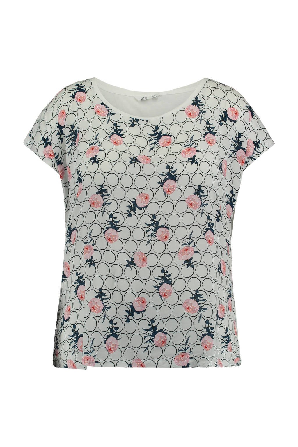 z-one T-shirt Lissy met all over print mintgroen/roze/donkergroen, Mintgroen/roze/donkergroen