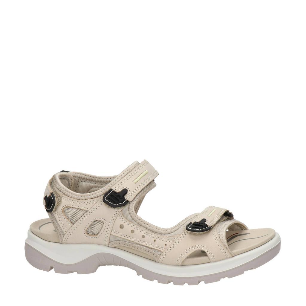 Beige dames Ecco nubuck sandalen met klittenband