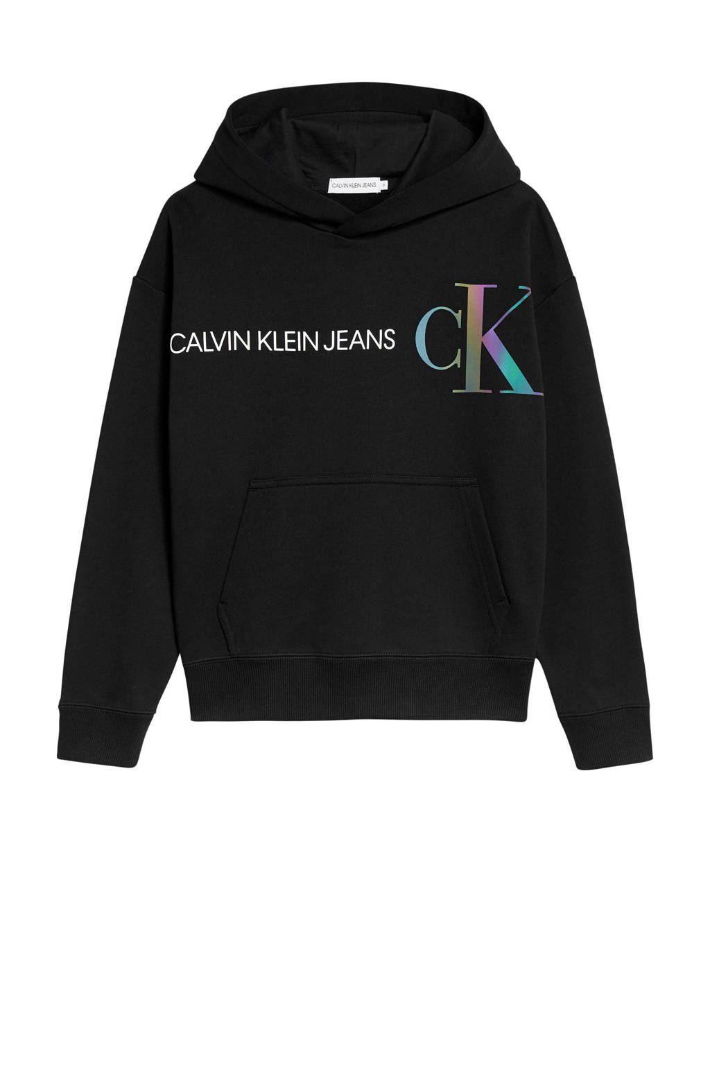 CALVIN KLEIN JEANS hoodie van biologisch katoen zwart/wit, Zwart/wit