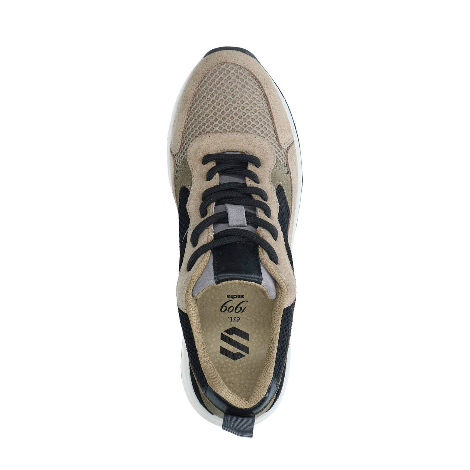 Sacha leren dad sneakers beige/multi | wehkamp