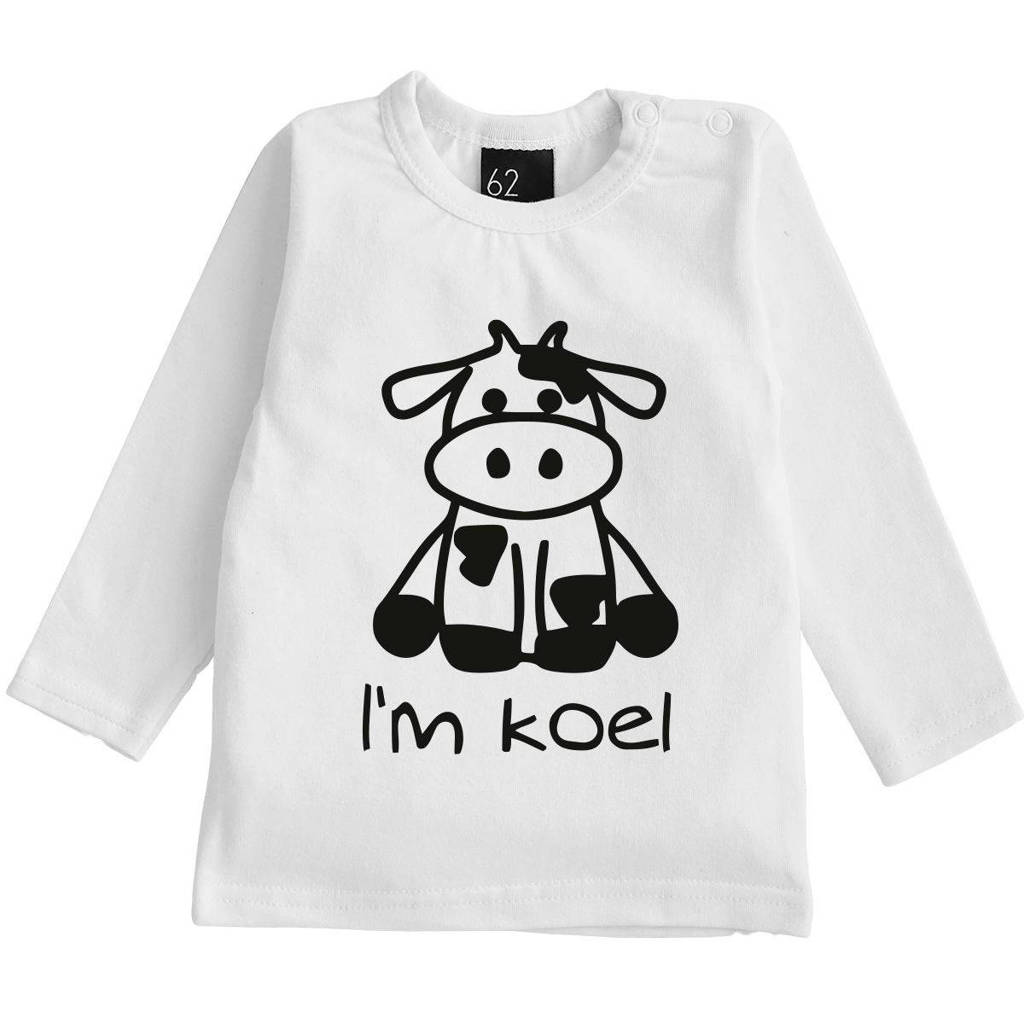 Babystyling longsleeve met printopdruk wit/zwart, Wit/zwart