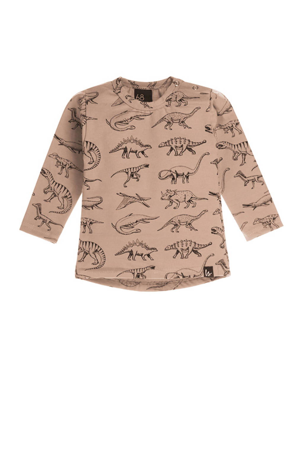 Babystyling longsleeve met dierenprint taupe, Taupe