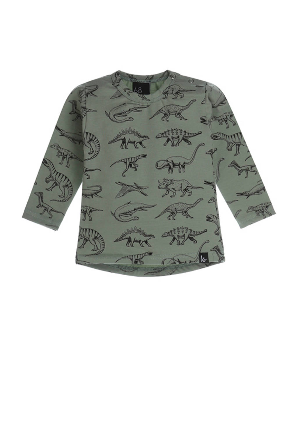 Babystyling longsleeve met dierenprint mosgroen, Mosgroen