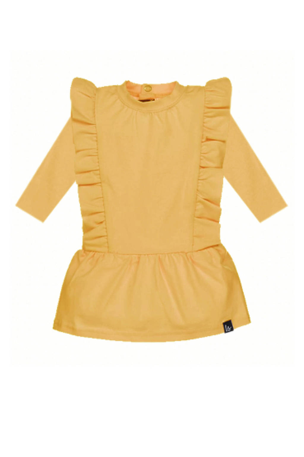Babystyling sweatjurk met ruches okergeel, Okergeel