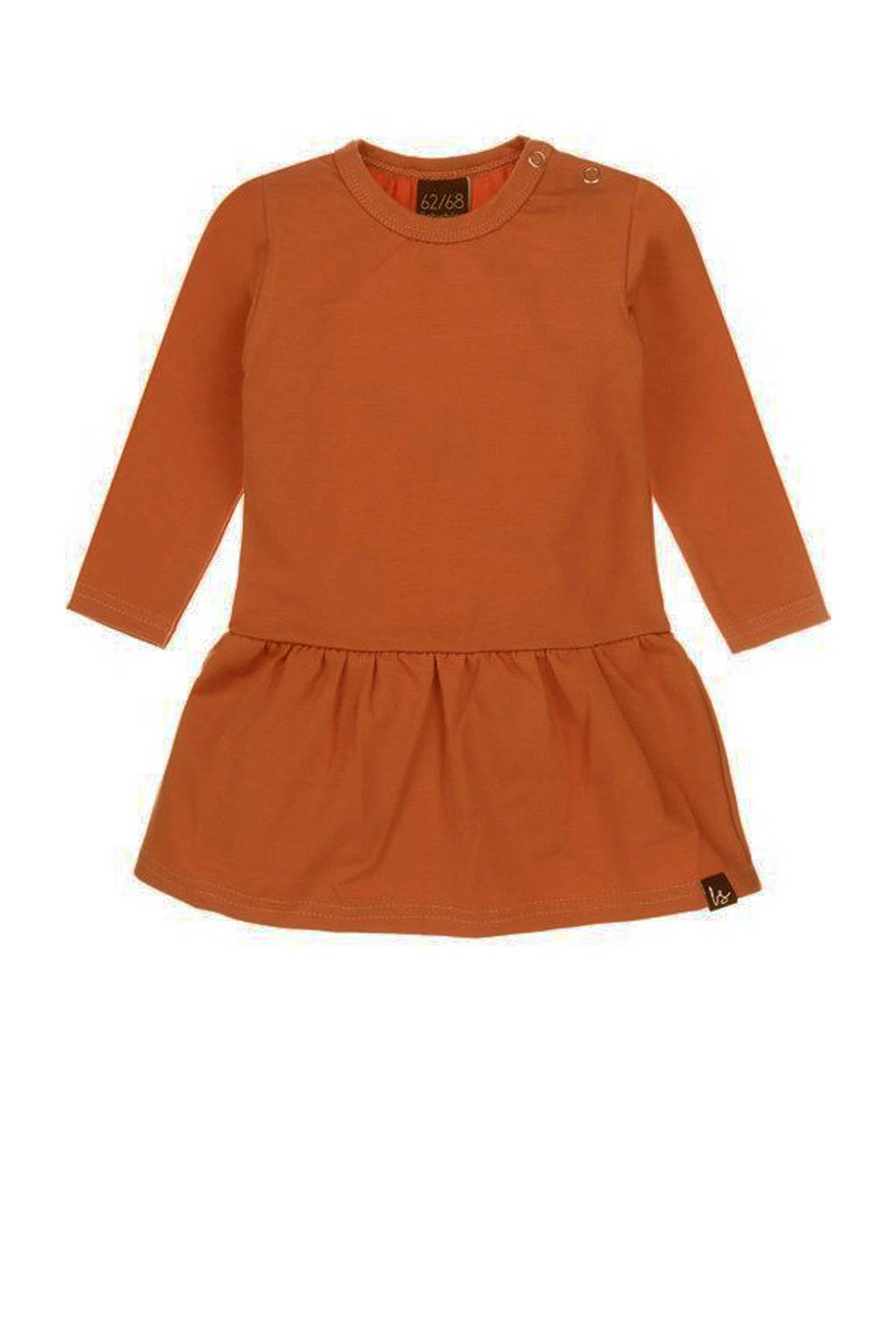Babystyling sweatjurk met plooien roodbruin, Roodbruin