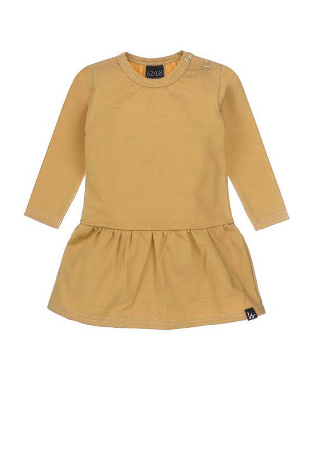 Babystyling sweatjurk met plooien okergeel, Okergeel