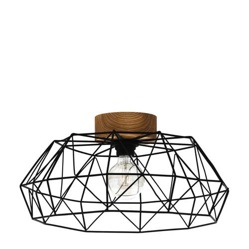EGLO Padstow - Plafonnière - E27 - Ø 455 cm - Zwart/Natuur