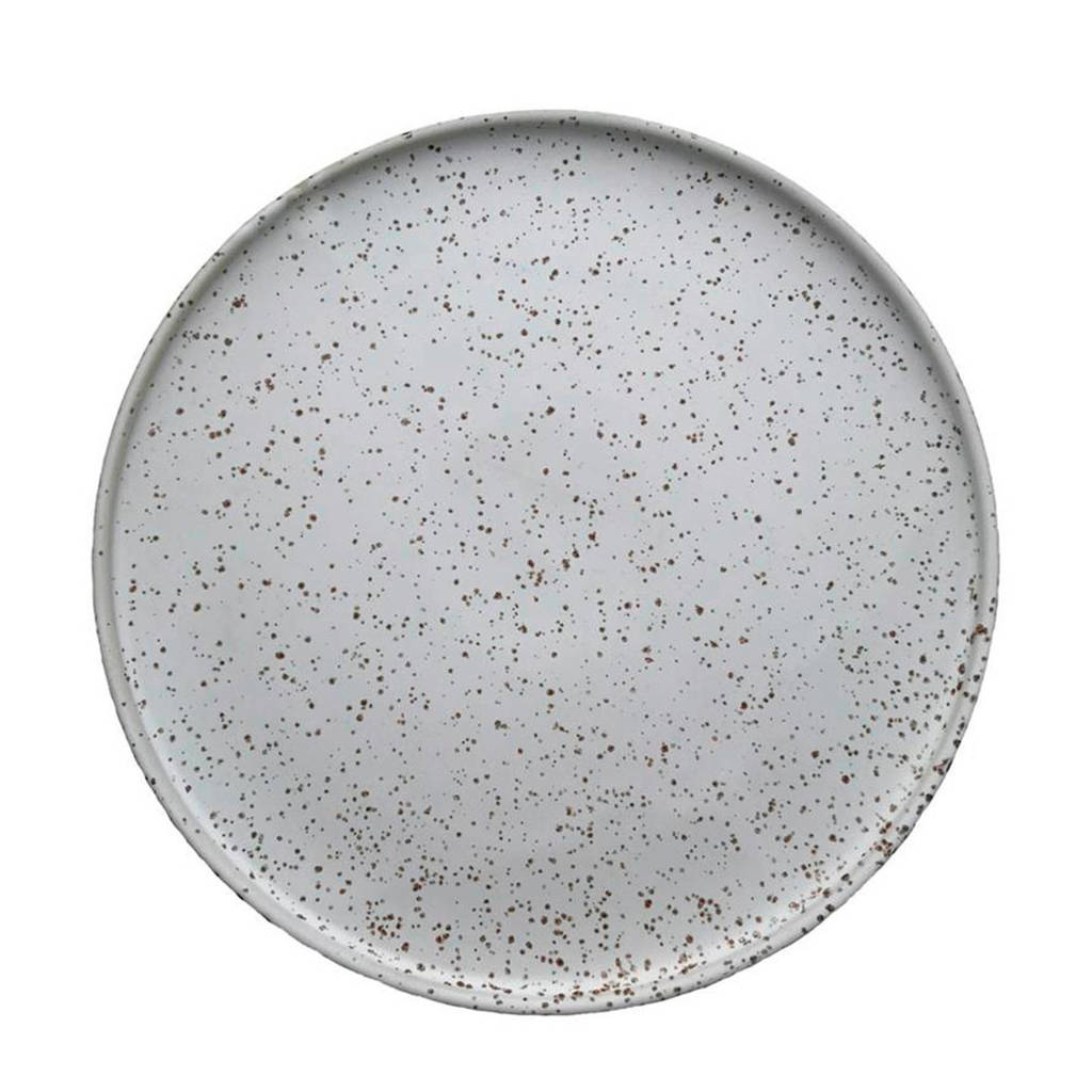 OYOY dinerbord Inka (Ø28 cm)(set van 2), Wit/Licht bruin