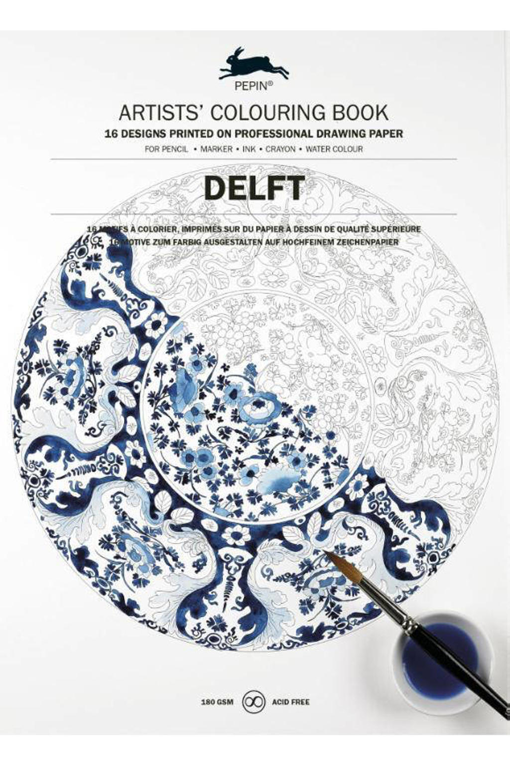 Pepin van Roojen Artists' colouring book Delft wehkamp