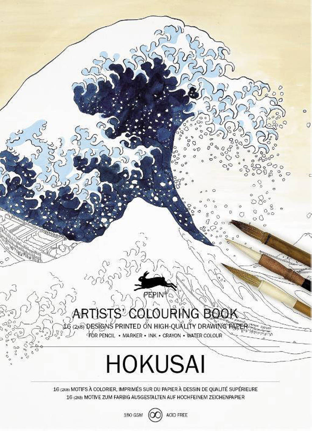 Pepin van Roojen Artists' colouring book Hokusai wehkamp