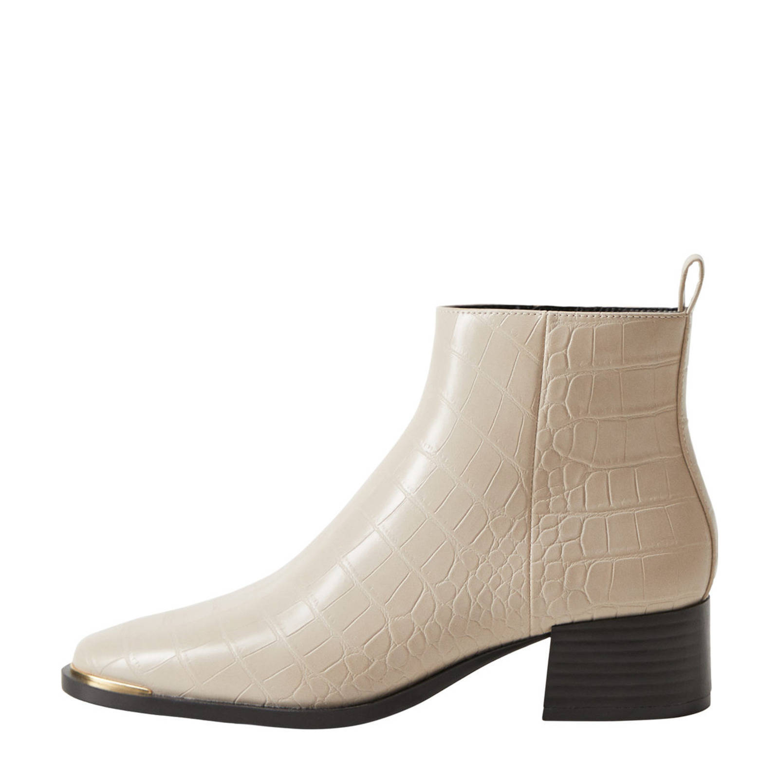 enkellaarzen met crocoprint off white enkellaarzen met crocoprint off white