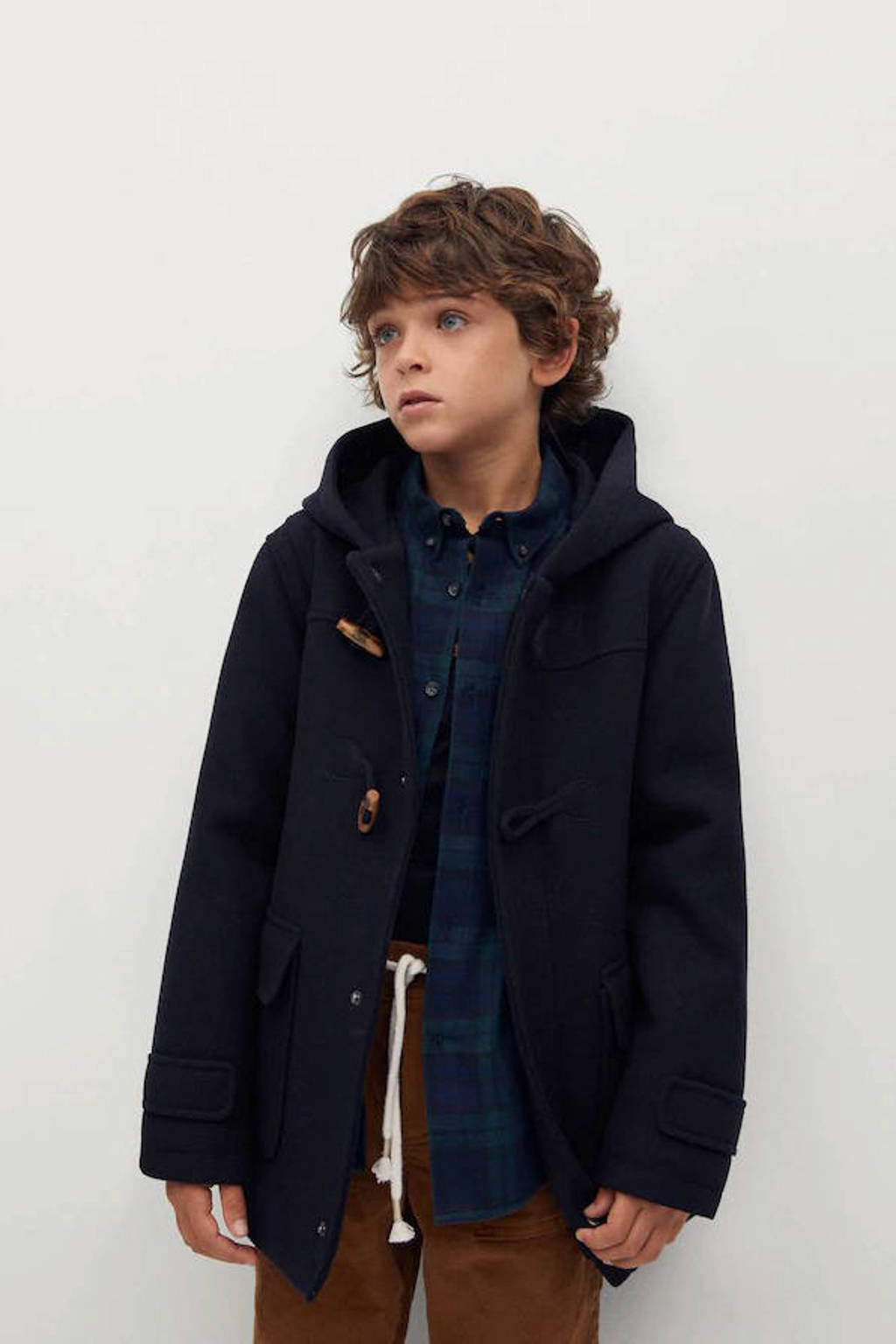 waarheid langzaam Vreemdeling Mango Kids houtje-touwtje winterjas met wol donkerblauw | wehkamp