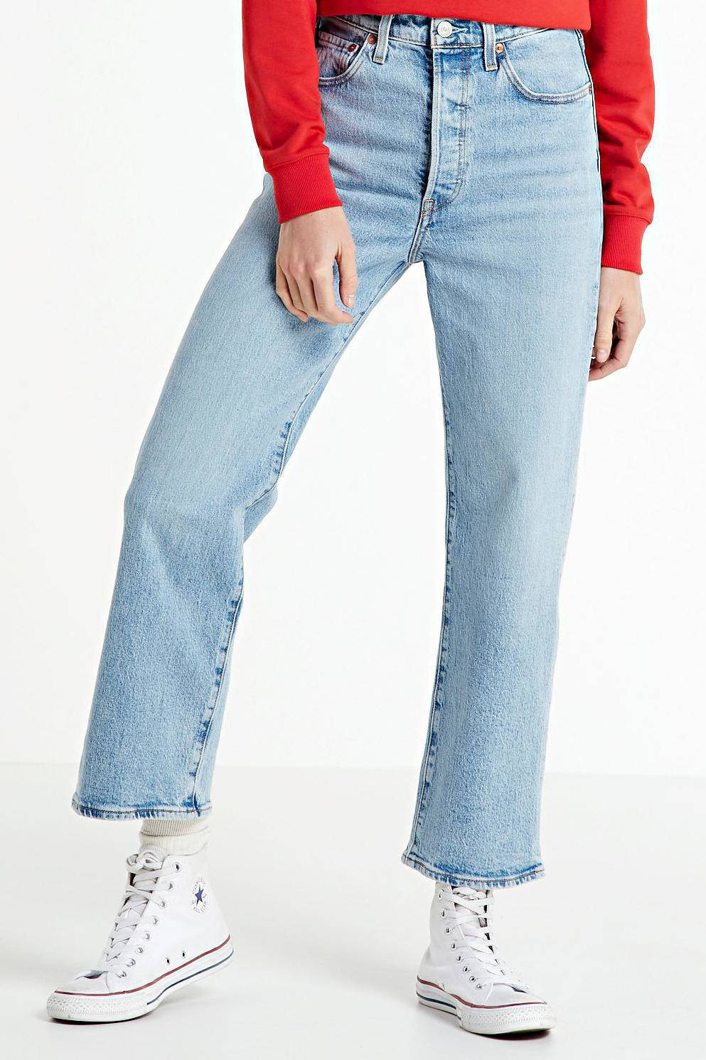 levi's ribcage high waist straight fit jeans met stretch