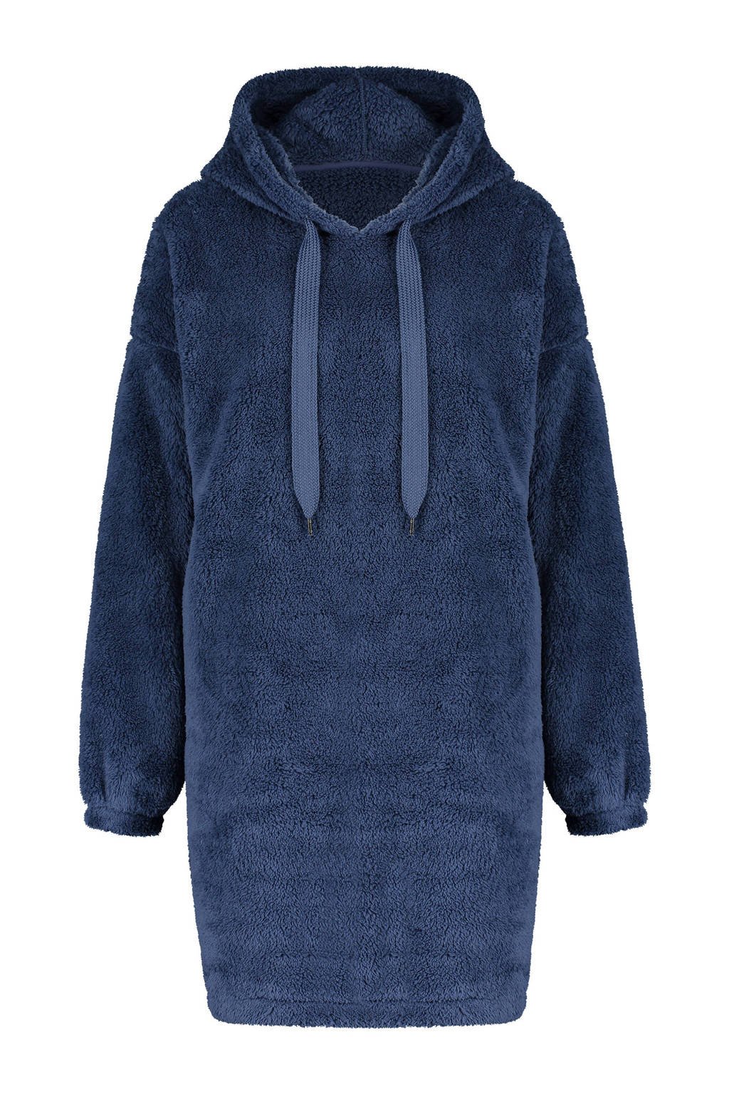 Hunkemöller fleece loungejurk Snuggle donkerblauw wehkamp