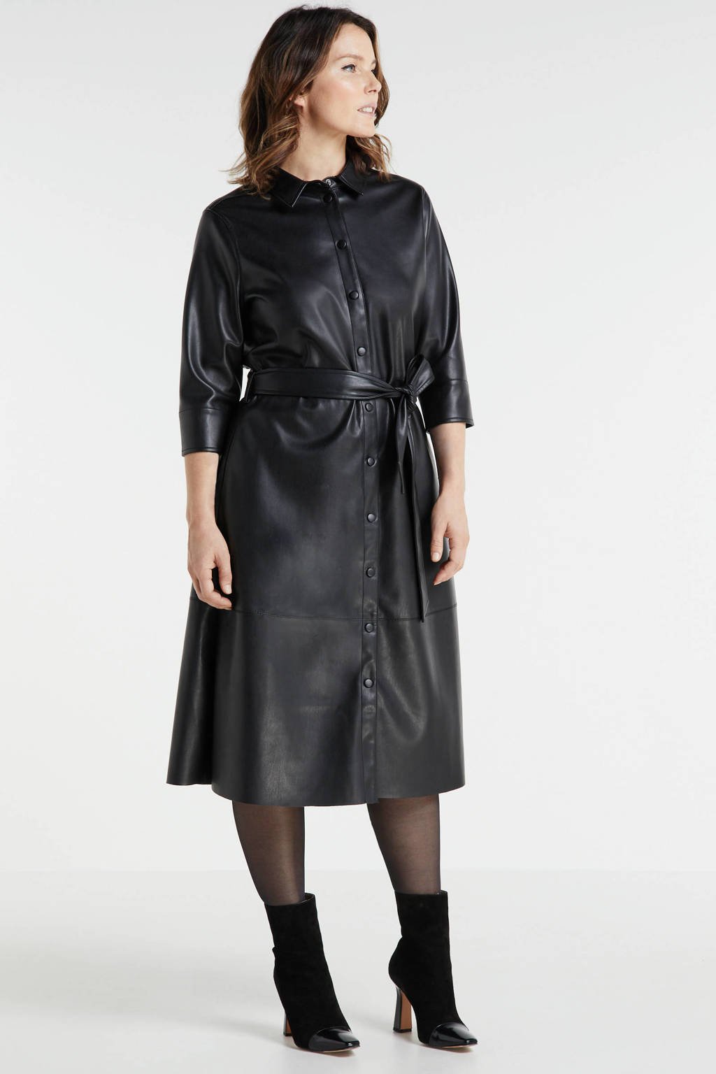 Betsy Trotwood Aankondiging geestelijke Miljuschka by Wehkamp imitatieleren jurk zwart | wehkamp