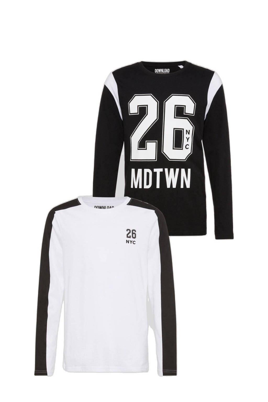 C&A longsleeve - set van 2 zwart/wit, Zwart/wit