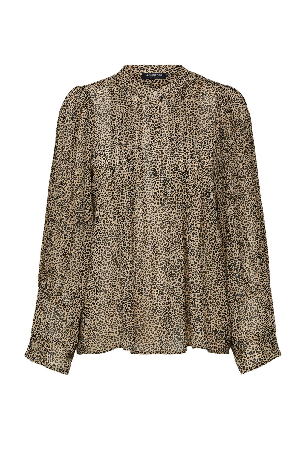 SELECTED FEMME blouse met all over print bruin, Bruin