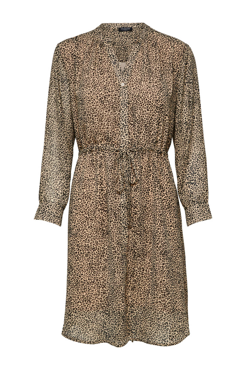 SELECTED FEMME blousejurk met all over print bruin, Bruin