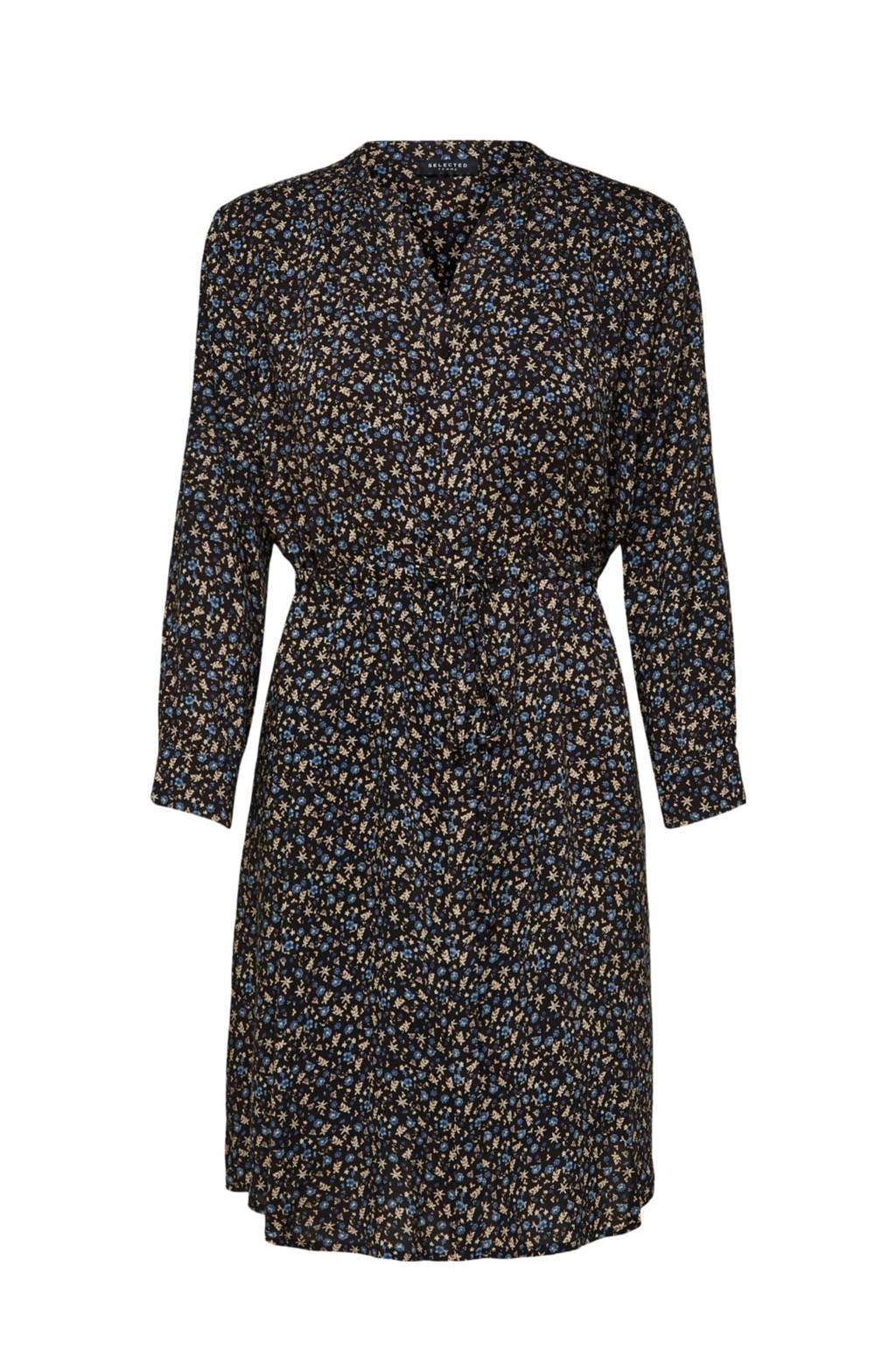 SELECTED FEMME blousejurk met all over print zwart, Zwart
