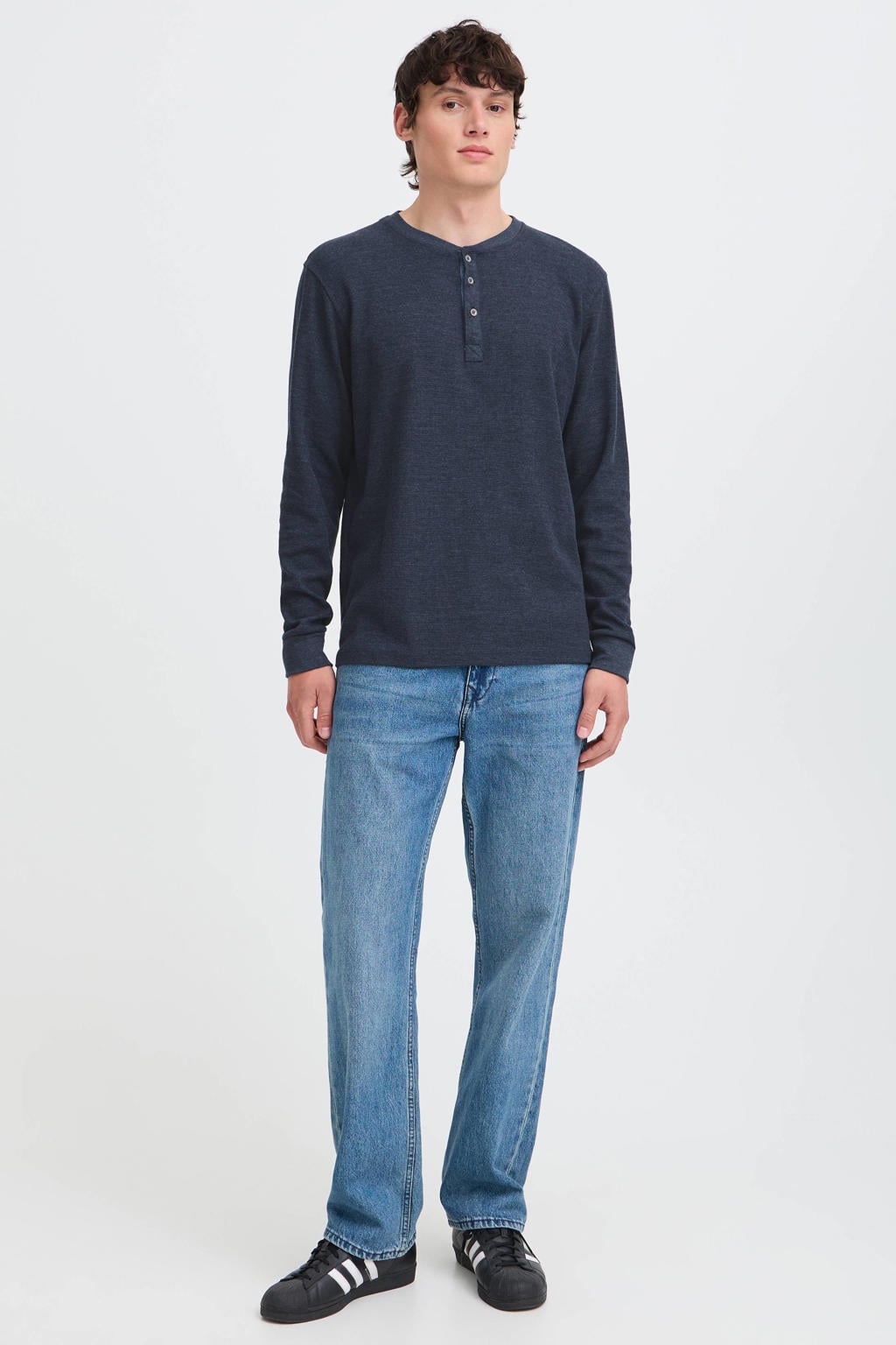 Blend longsleeve donkerblauw