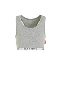 Claesen's bh top grijs melange/wit, Grijs melange/wit