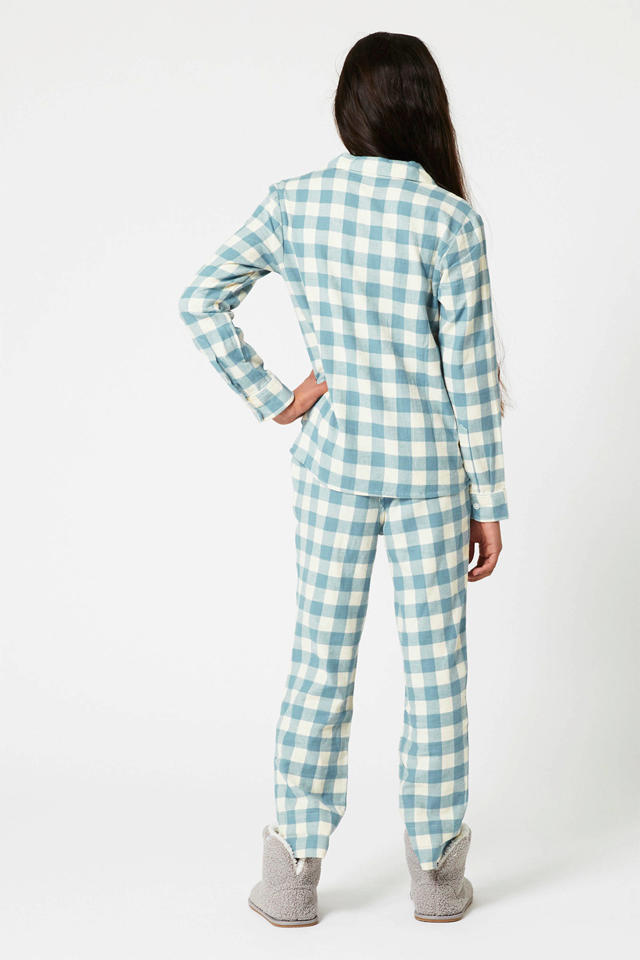 Woud Indirect Premisse America Today pyjama blouse Lab blauw/ecru | wehkamp