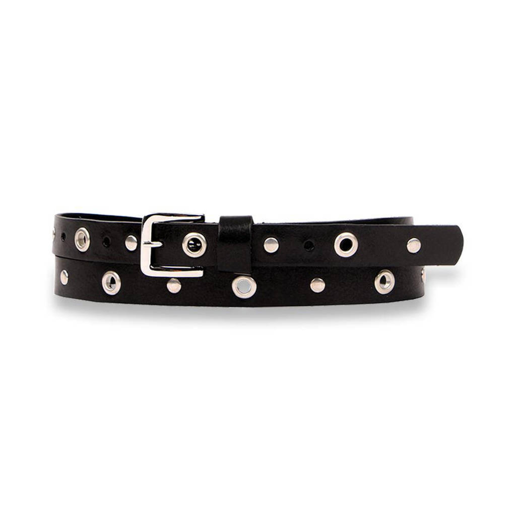 Legend leren riem donkerbruin, donkerbruin/zilverkleurig