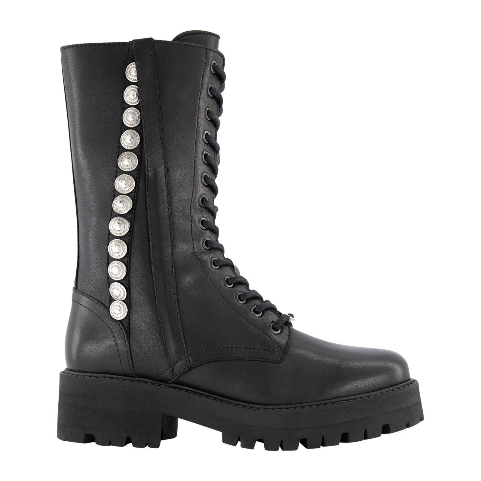 NIKKIE Bridey Boots leren veterboots zwart | wehkamp
