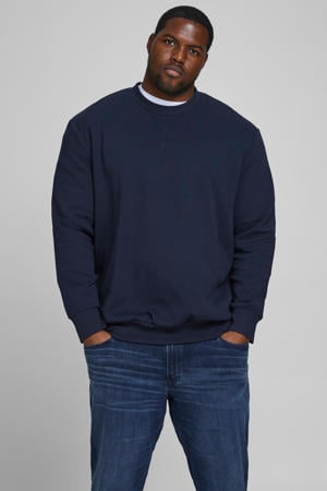 sweater JJEBASIC Plus Size donkerblauw