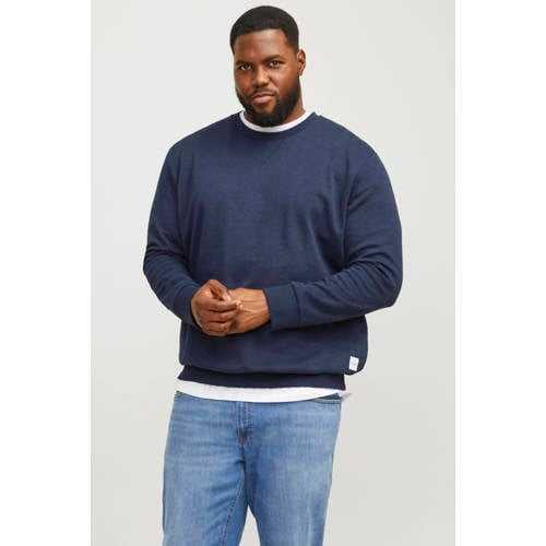 JACK & JONES PLUS SIZE sweater JJEBASIC Plus Size donkerblauw afbeelding