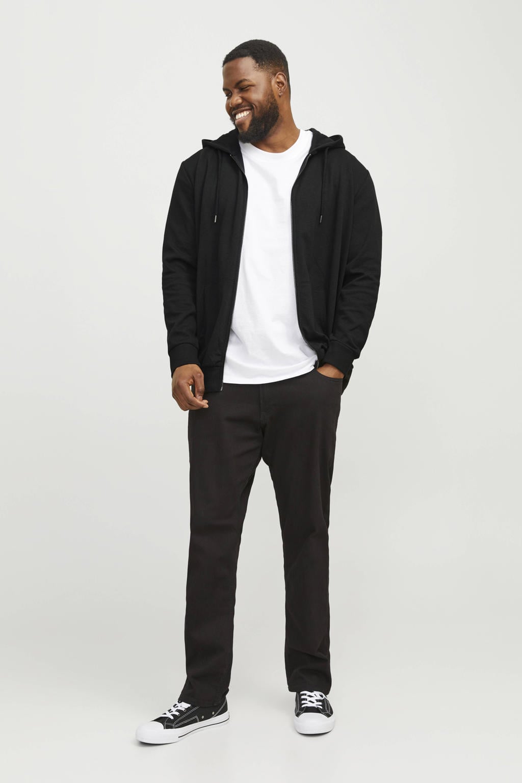 JACK & JONES PLUS SIZE sweatvest JJEBASIC Plus Size zwart