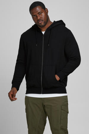 sweatvest JJEBASIC Plus Size zwart
