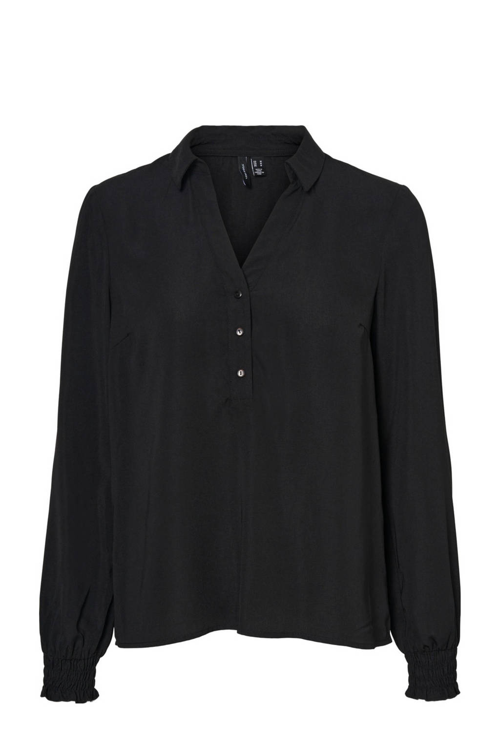 VERO MODA top van gerecycled polyester zwart, Zwart