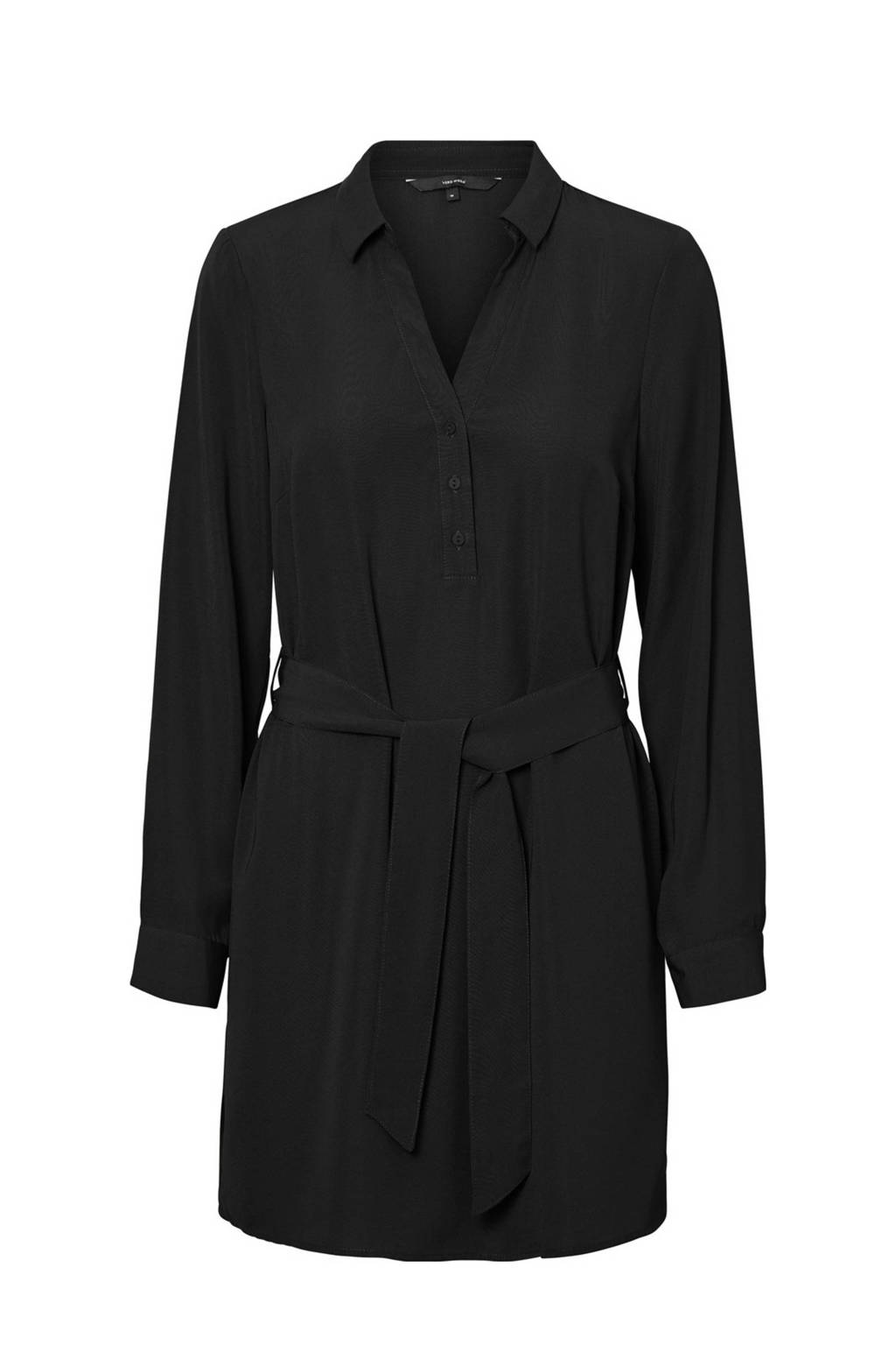 VERO MODA blousejurk Boa van gerecycled polyester zwart, Zwart