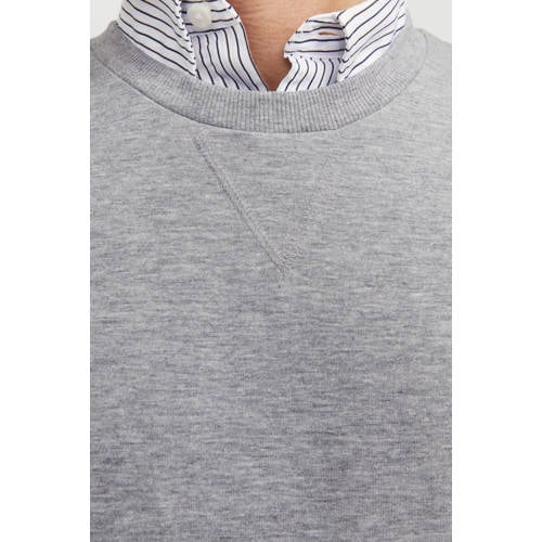 JACK & JONES ESSENTIALS sweater JJEBASIC lichtgrijs melange afbeelding