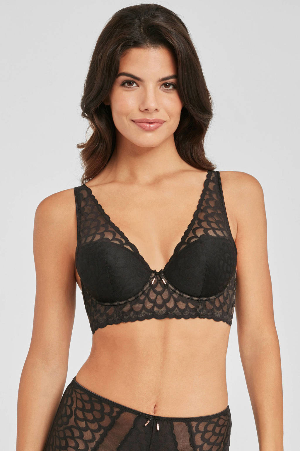 Lascana Push Up Bh Met Kant Zwart Wehkamp