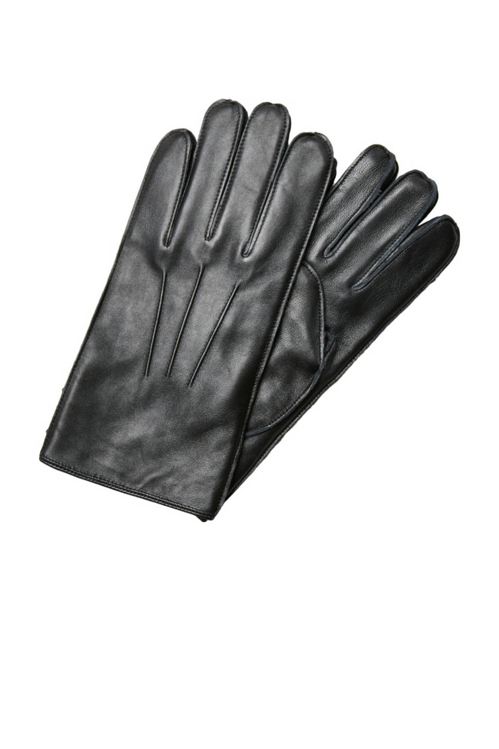 SELECTED HOMME leren handschoenen SLHZAIN zwart, Zwart